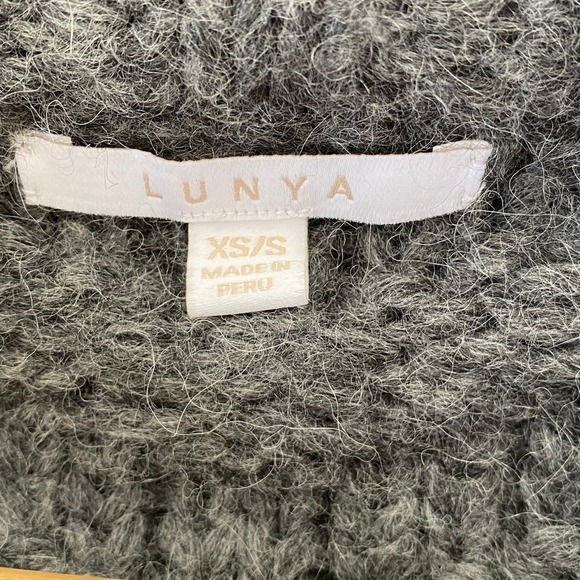LUNYA Chunky Knit Wool Car Coat in Charcoal, Size X-Small/Small - Picture 5 of 15